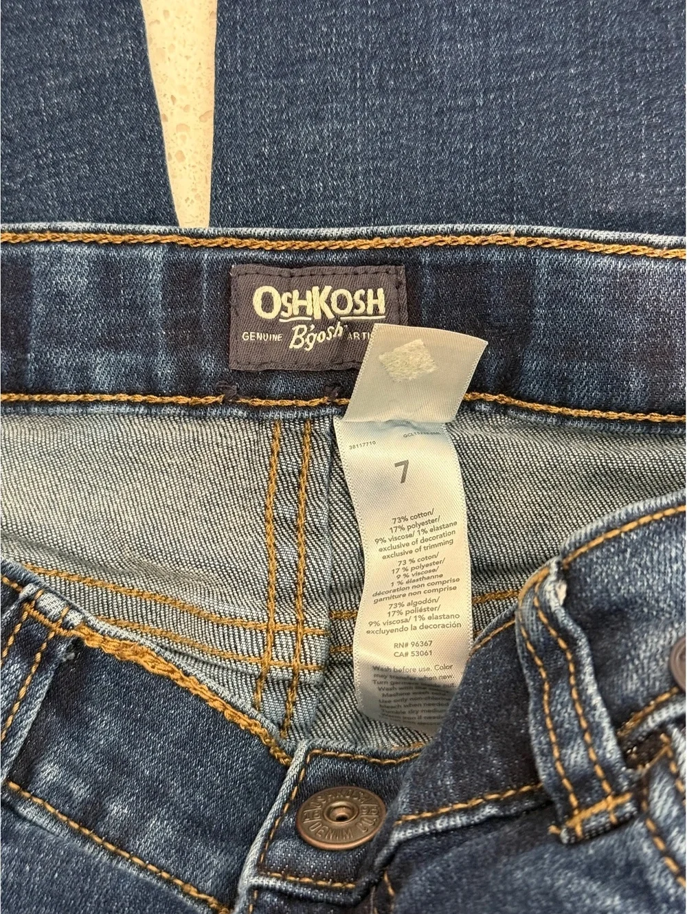 OshKosh B'gosh Boys' Adjustable Waist Denim Jeans Size 7